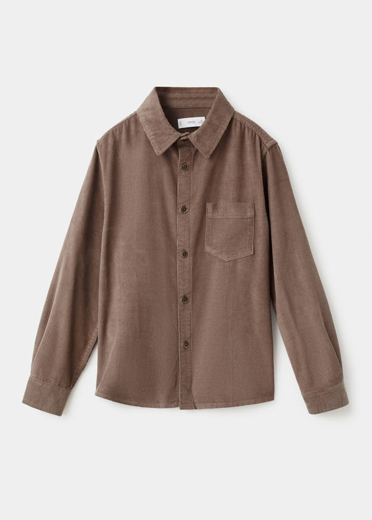 Regular-fit corduroy shirt — Medium Brown