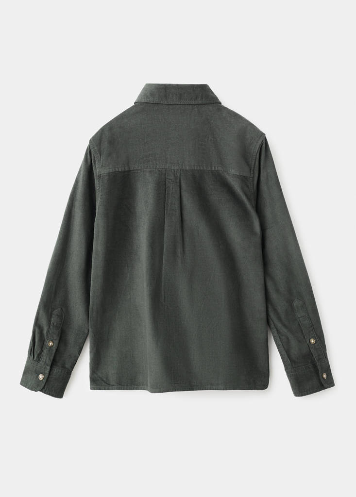 Regular-fit corduroy shirt — Forest Green