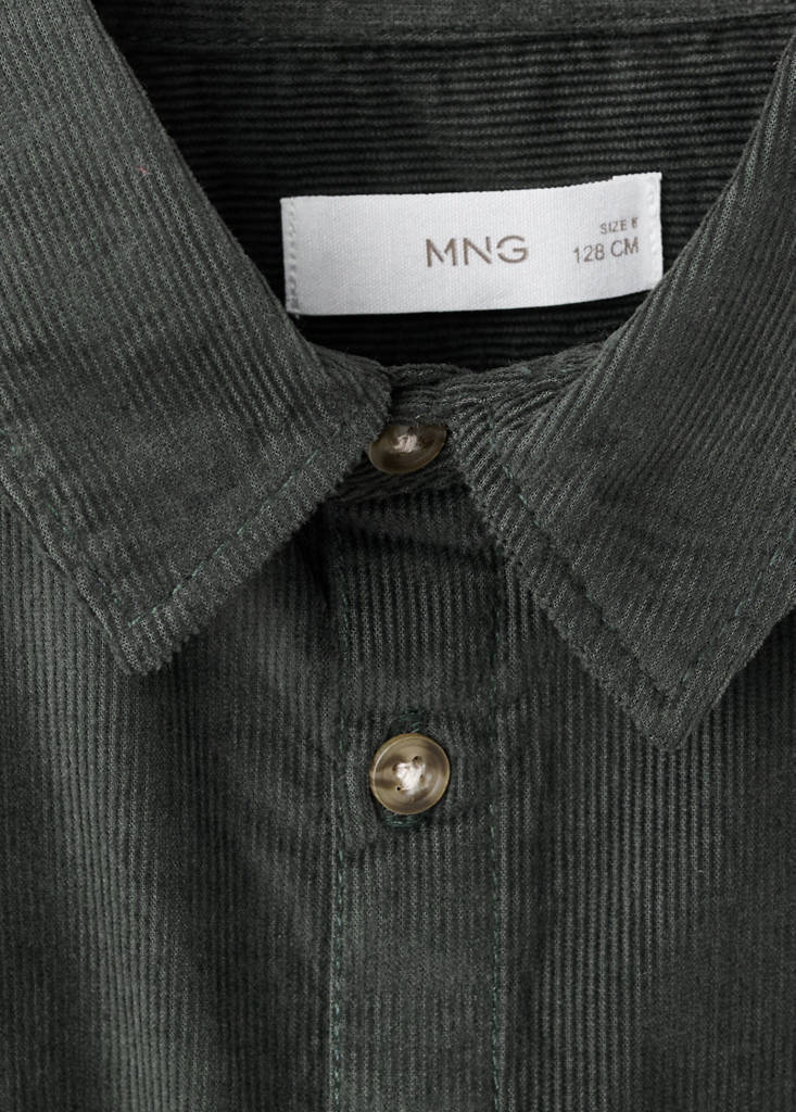 Regular-fit corduroy shirt — Forest Green