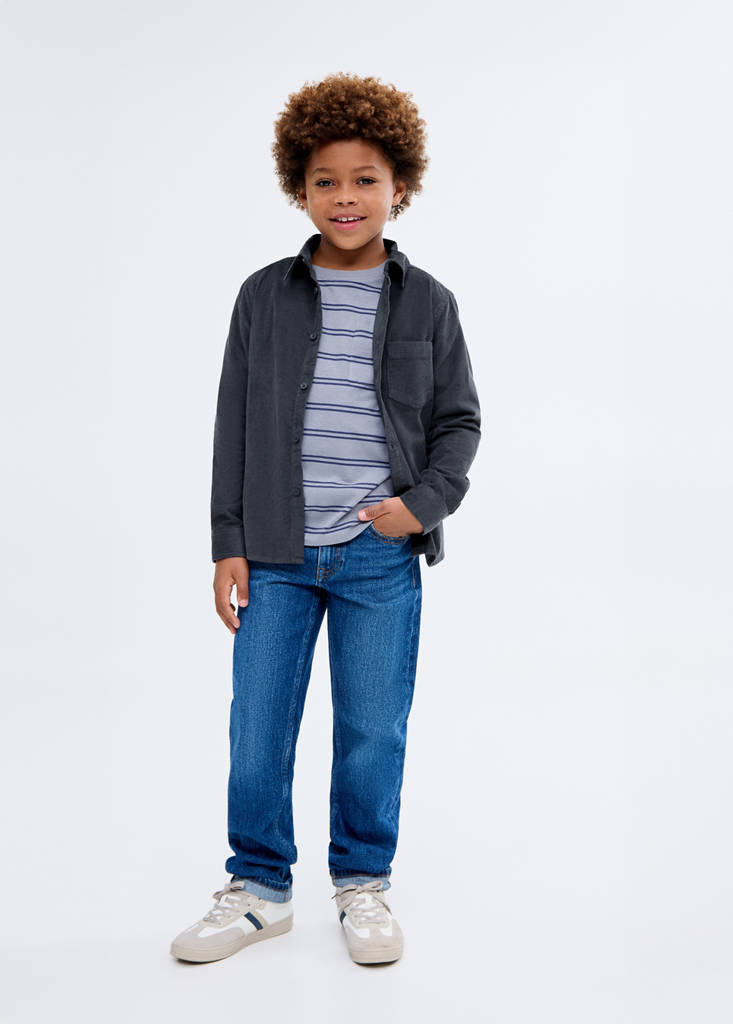 Regular-fit corduroy shirt — Navy