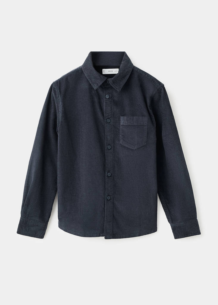 Regular-fit corduroy shirt — Navy