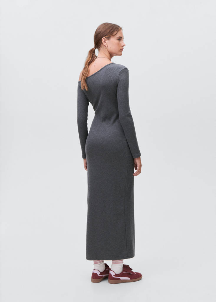 Long dress with cut-out — Dark Heather Grey