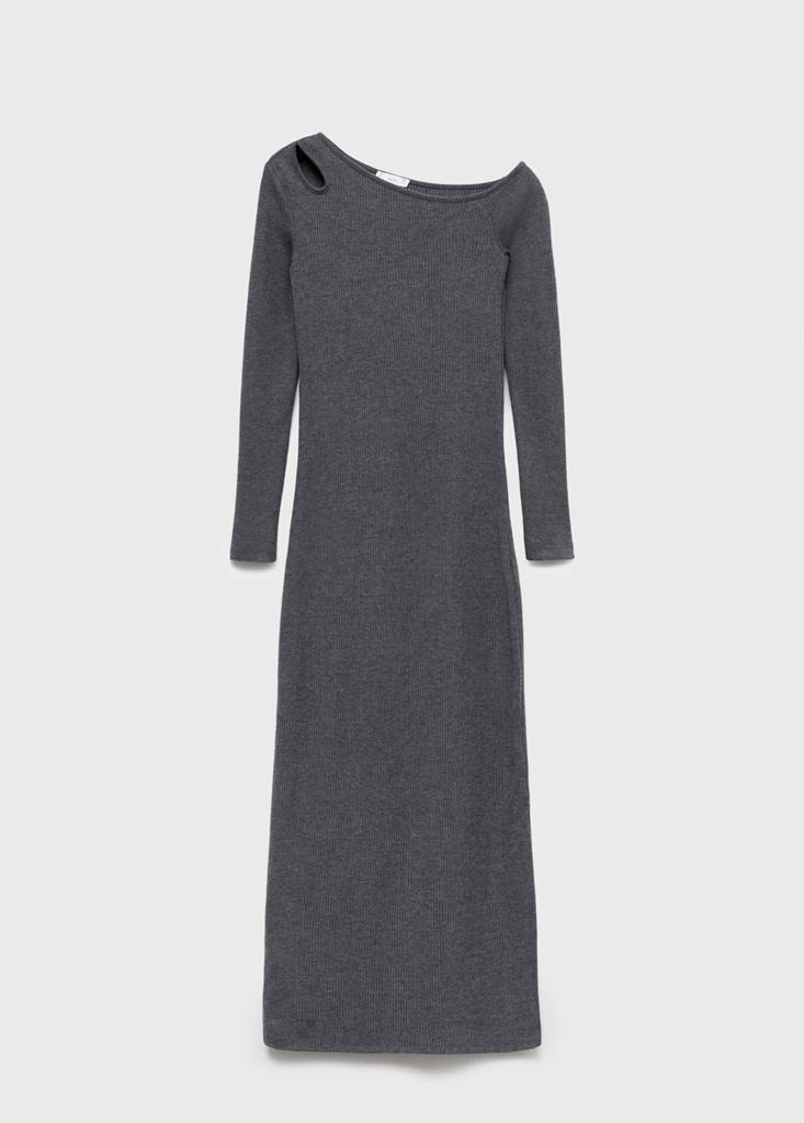Long dress with cut-out — Dark Heather Grey