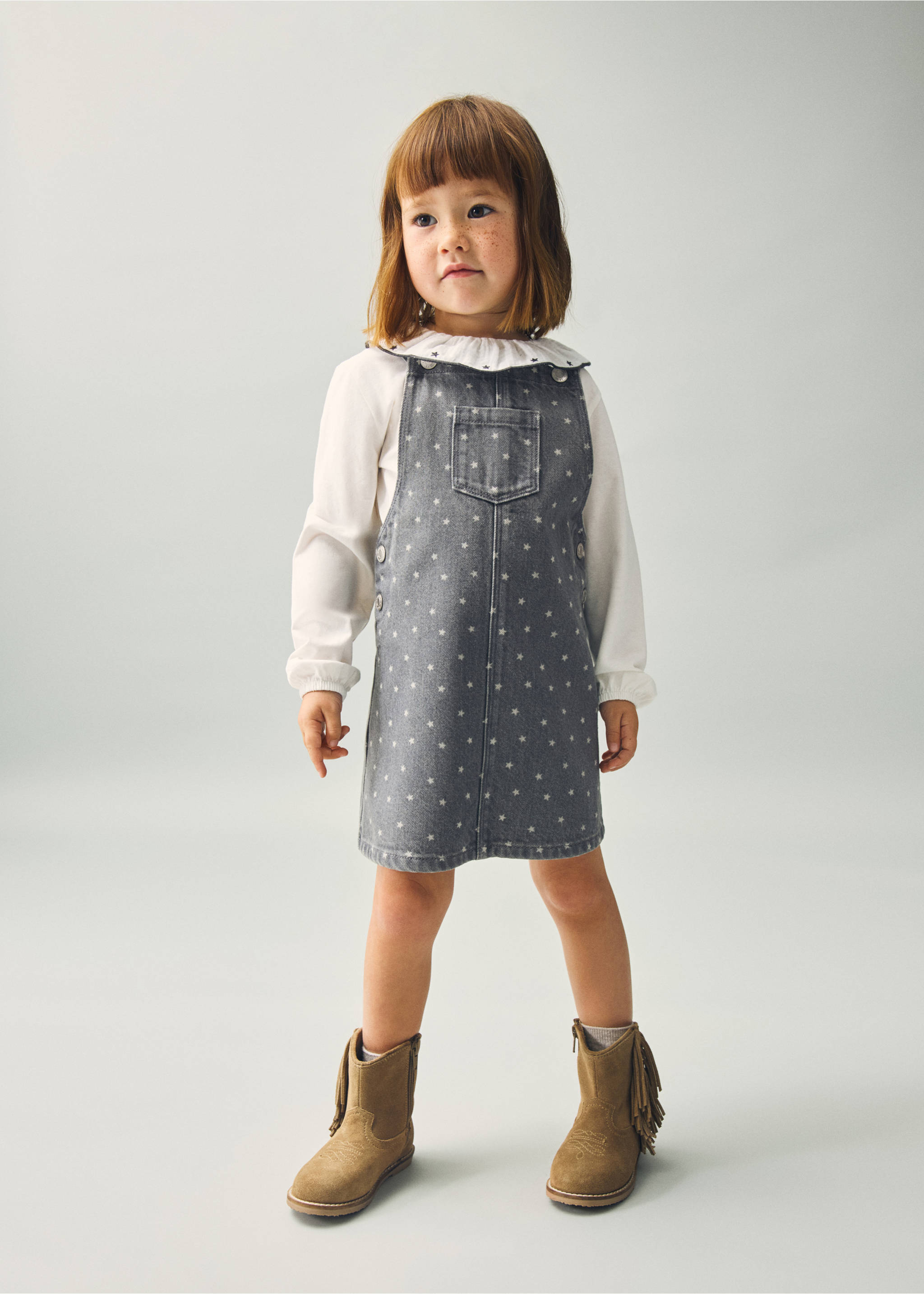 Pichi denim estrellas - Plano general, Gris. Ref: 17086341-00.