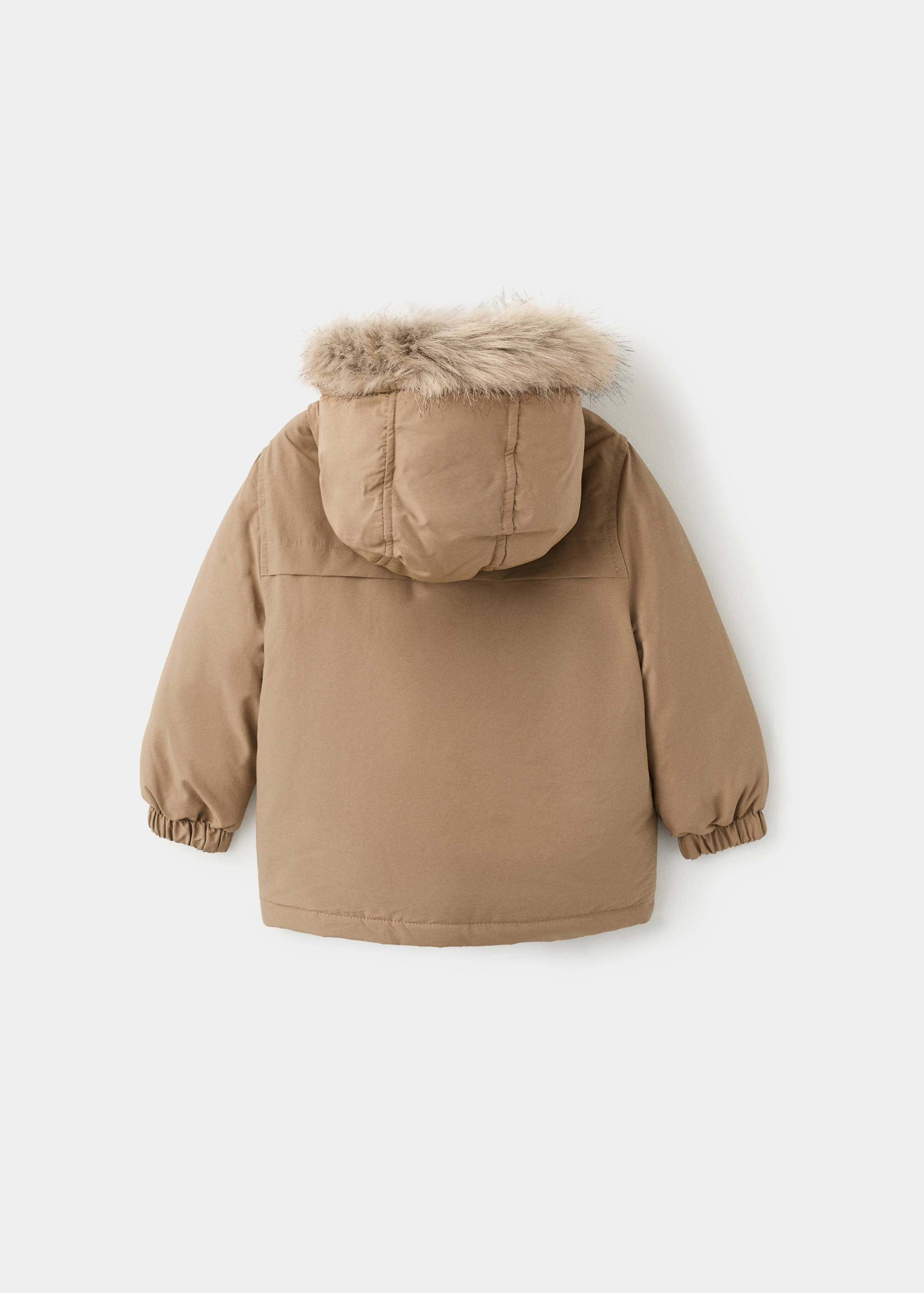 Anorak with shearling-effect hood - Reverse of the article