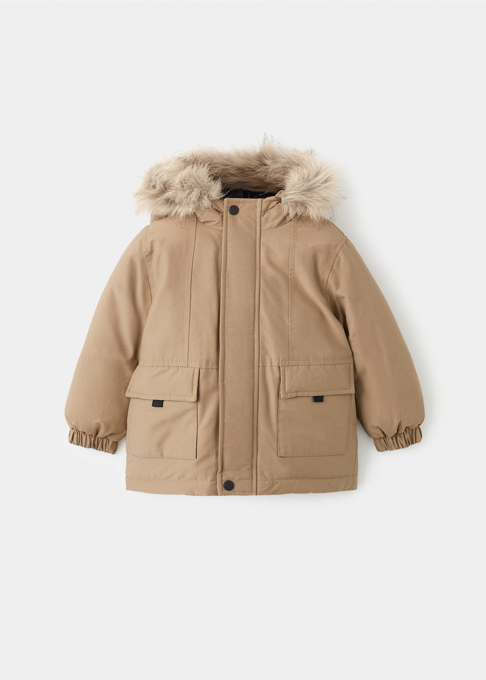 Anorak capucha pelo - Artículo sin modelo, Caramelo. Ref: 17086342-00.