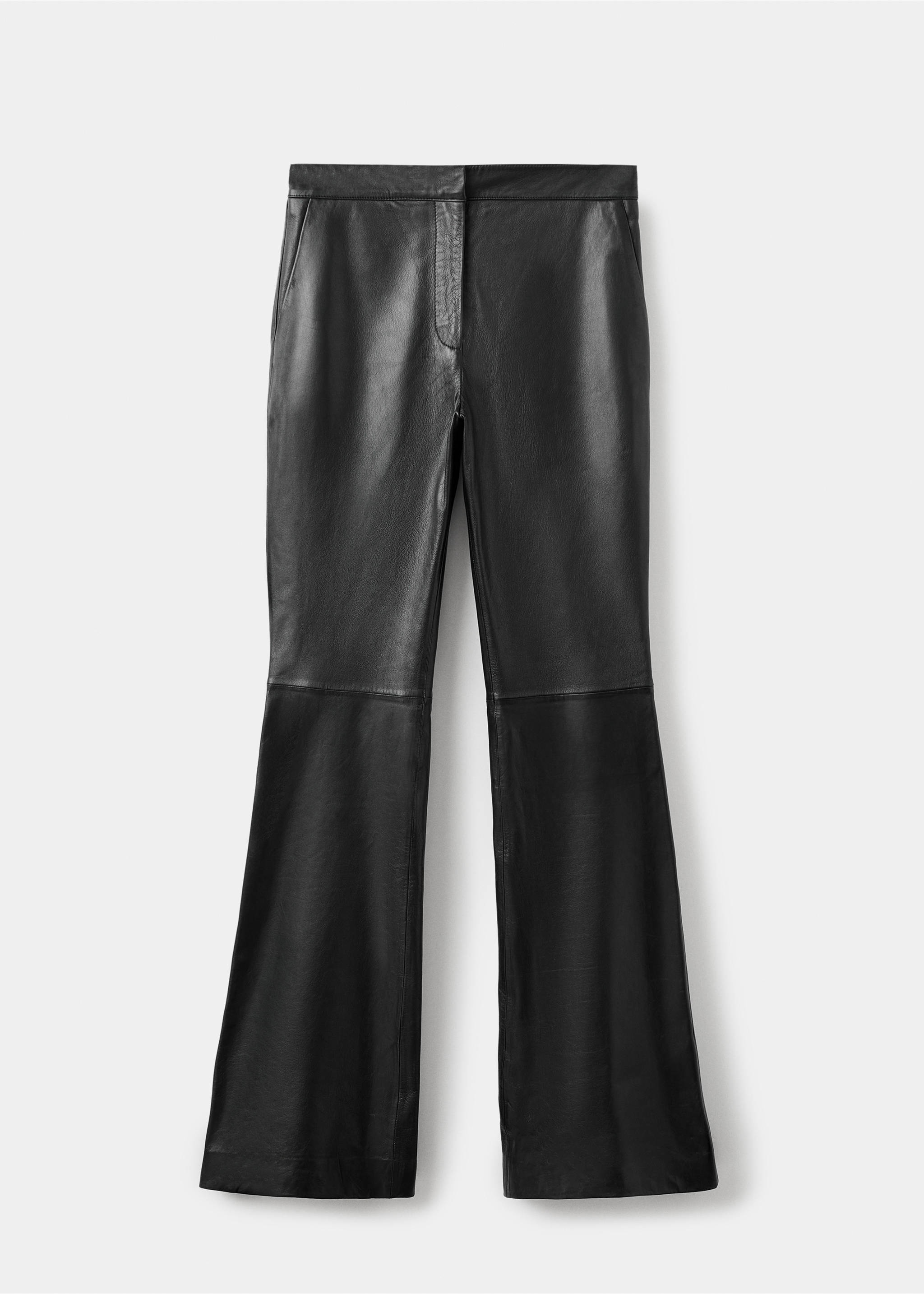 100% leather flared trousers - Article without model, Black. Ref: 17086343-00.