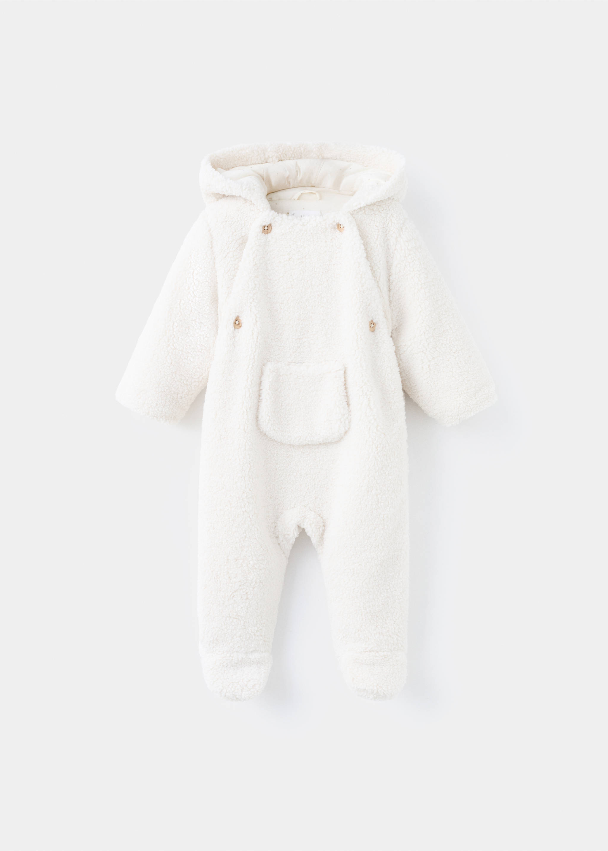 Long shearling coat - Article without model, Ecru. Ref: 17086344-00.