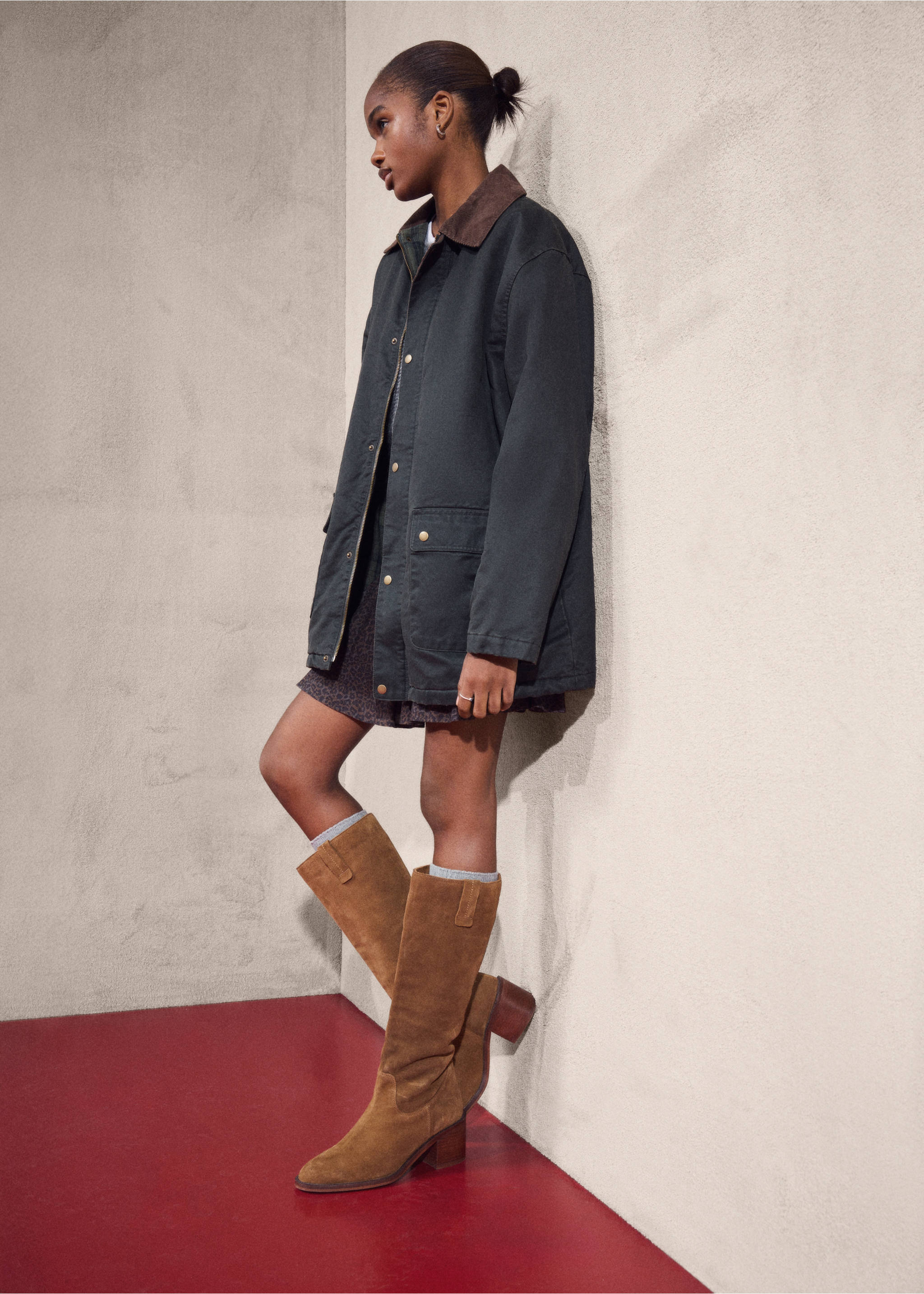 Высокие кожаные сапоги - Общий план, Коричневый средний. Ref: 17086345-00.