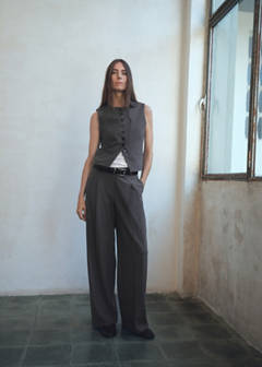 Suit waistcoat with buttons — Grey 2