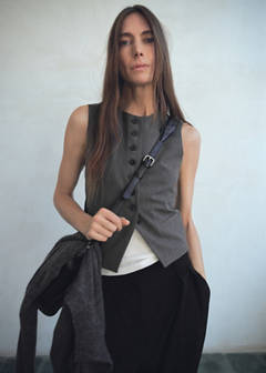 Suit waistcoat with buttons — Grey 1
