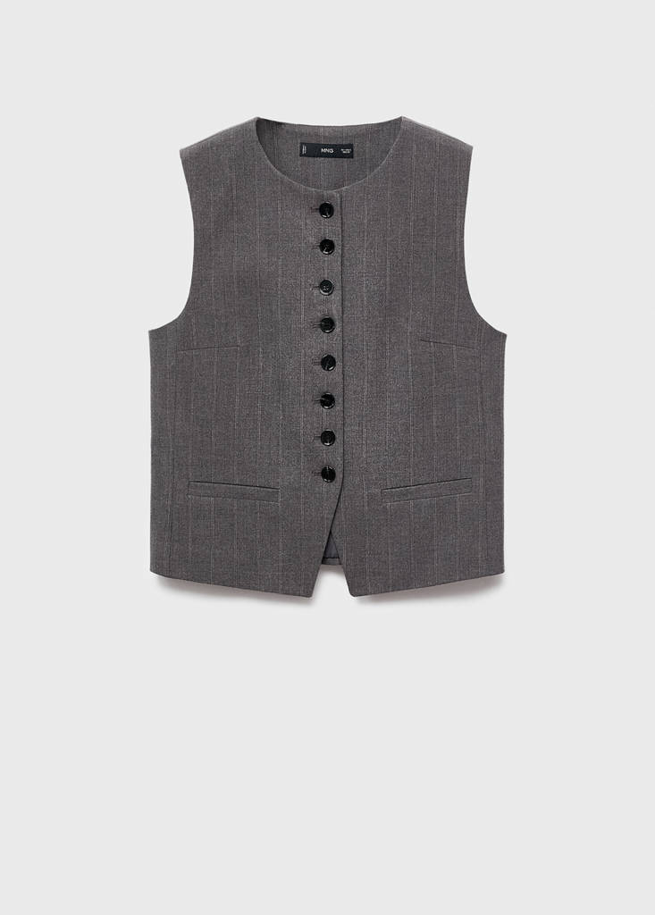 Suit waistcoat with buttons — Grey