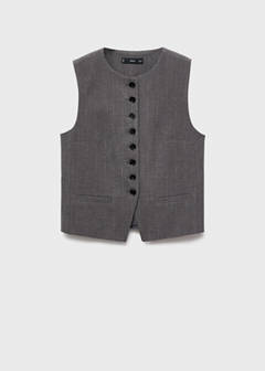 Suit waistcoat with buttons — Grey 4