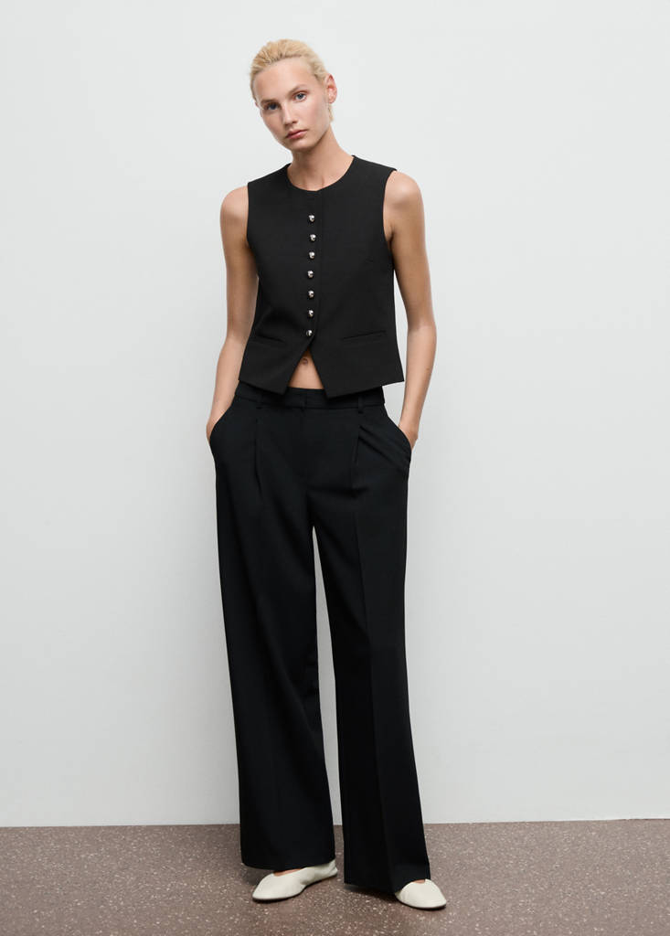 Suit waistcoat with buttons — Black