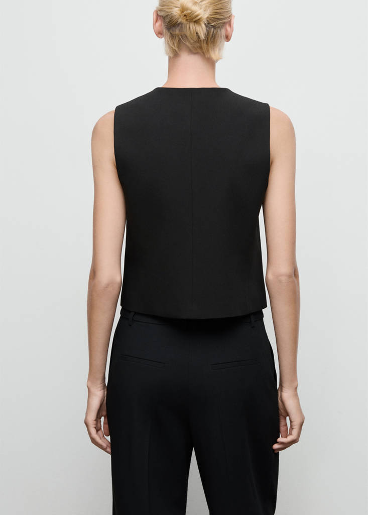 Suit waistcoat with buttons — Black