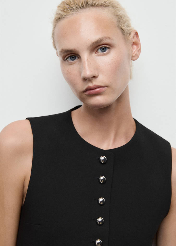 Suit waistcoat with buttons — Black