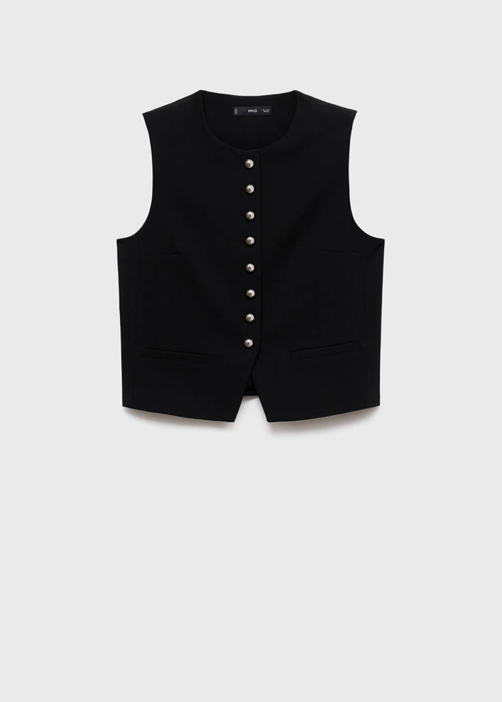 Suit waistcoat with buttons — Black
