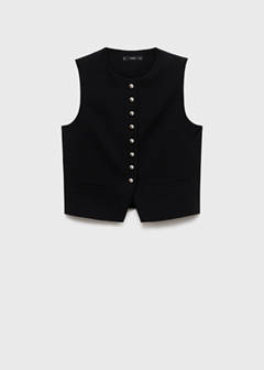 Suit waistcoat with buttons — Black 7