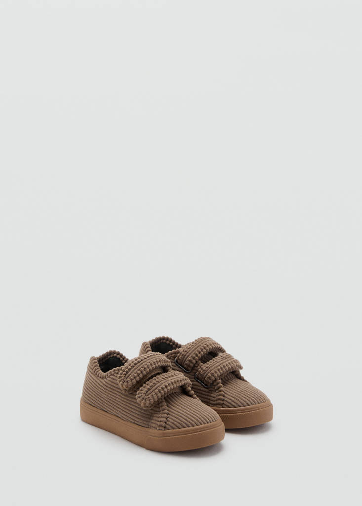 Velcro corduroy trainers — Medium Brown