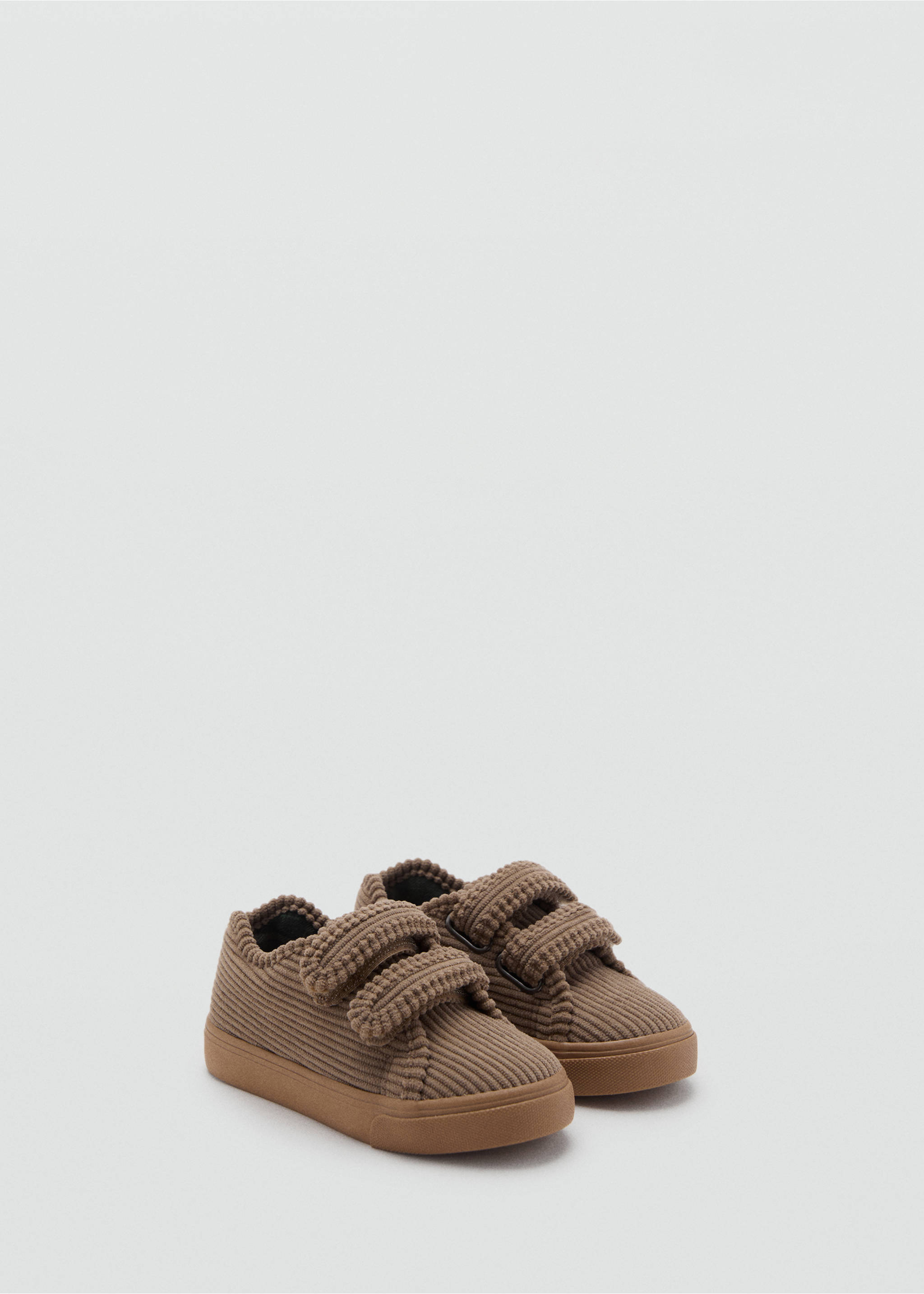 Deportivas pana velcro - Plano medio, Marrón medio. Ref: 17086350-00.