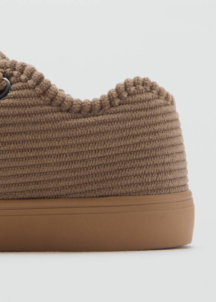 Velcro corduroy trainers — Medium Brown