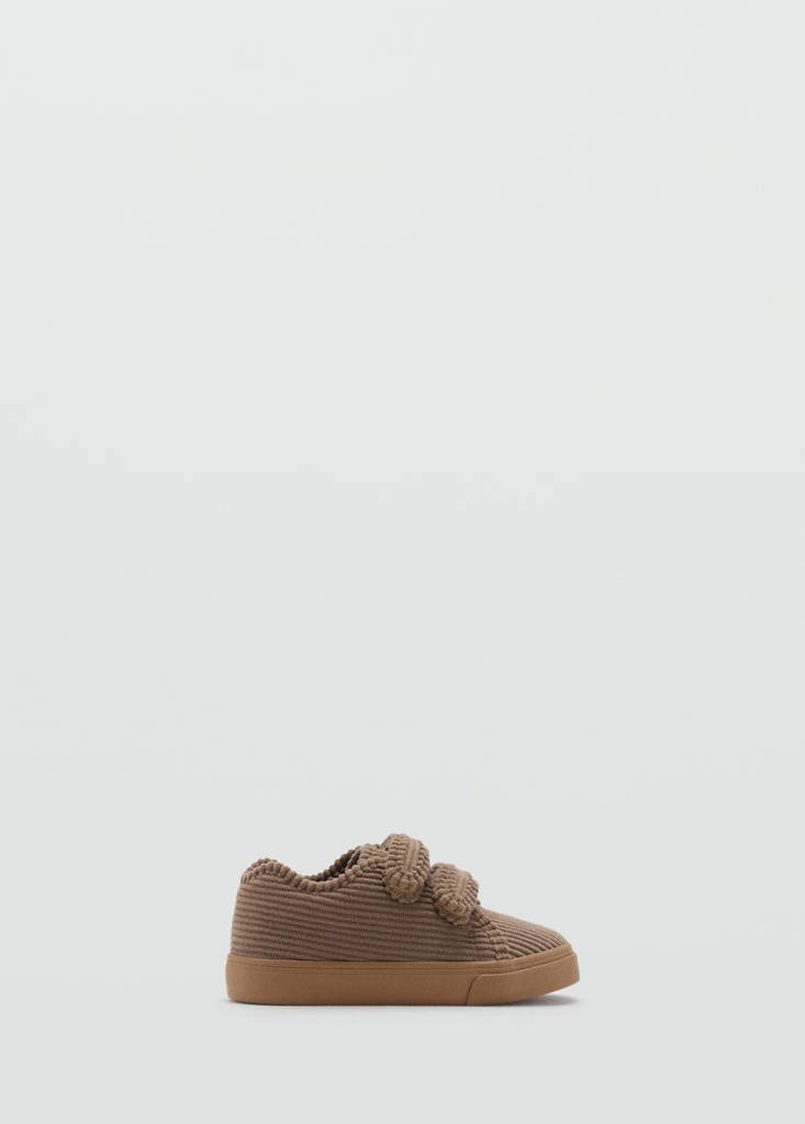 Velcro corduroy trainers — Medium Brown