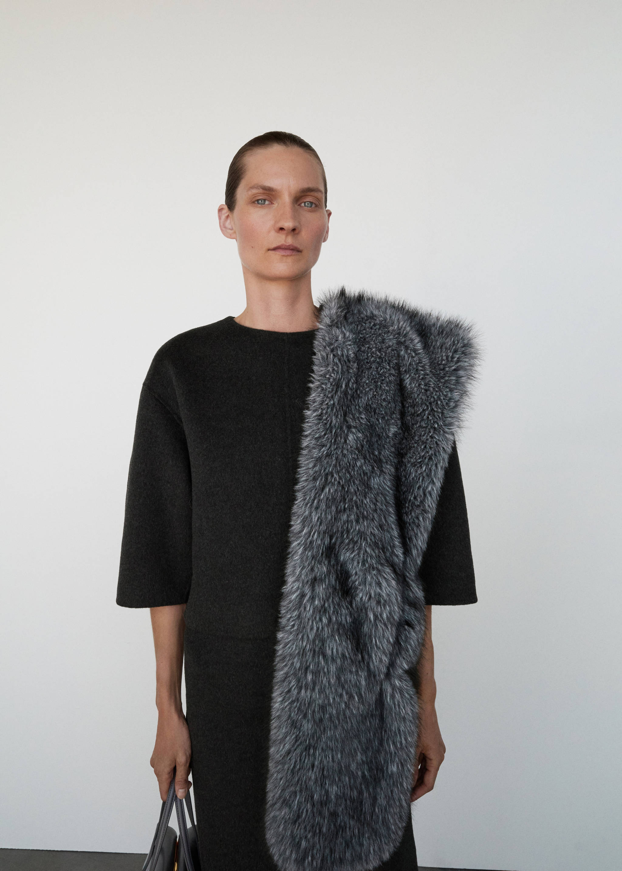 Wool top with three-quarter sleeve - Medium plane