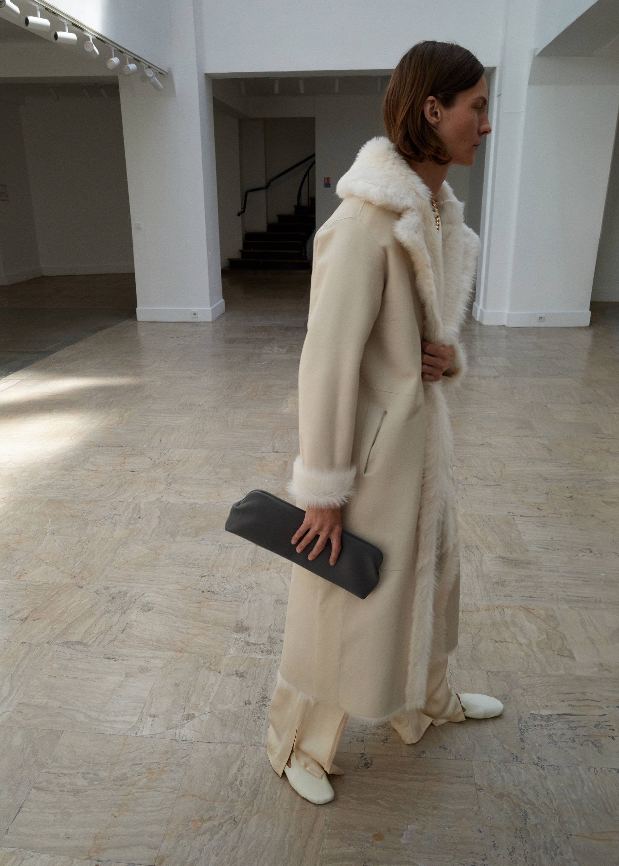 100%毛皮双面大衣 - null