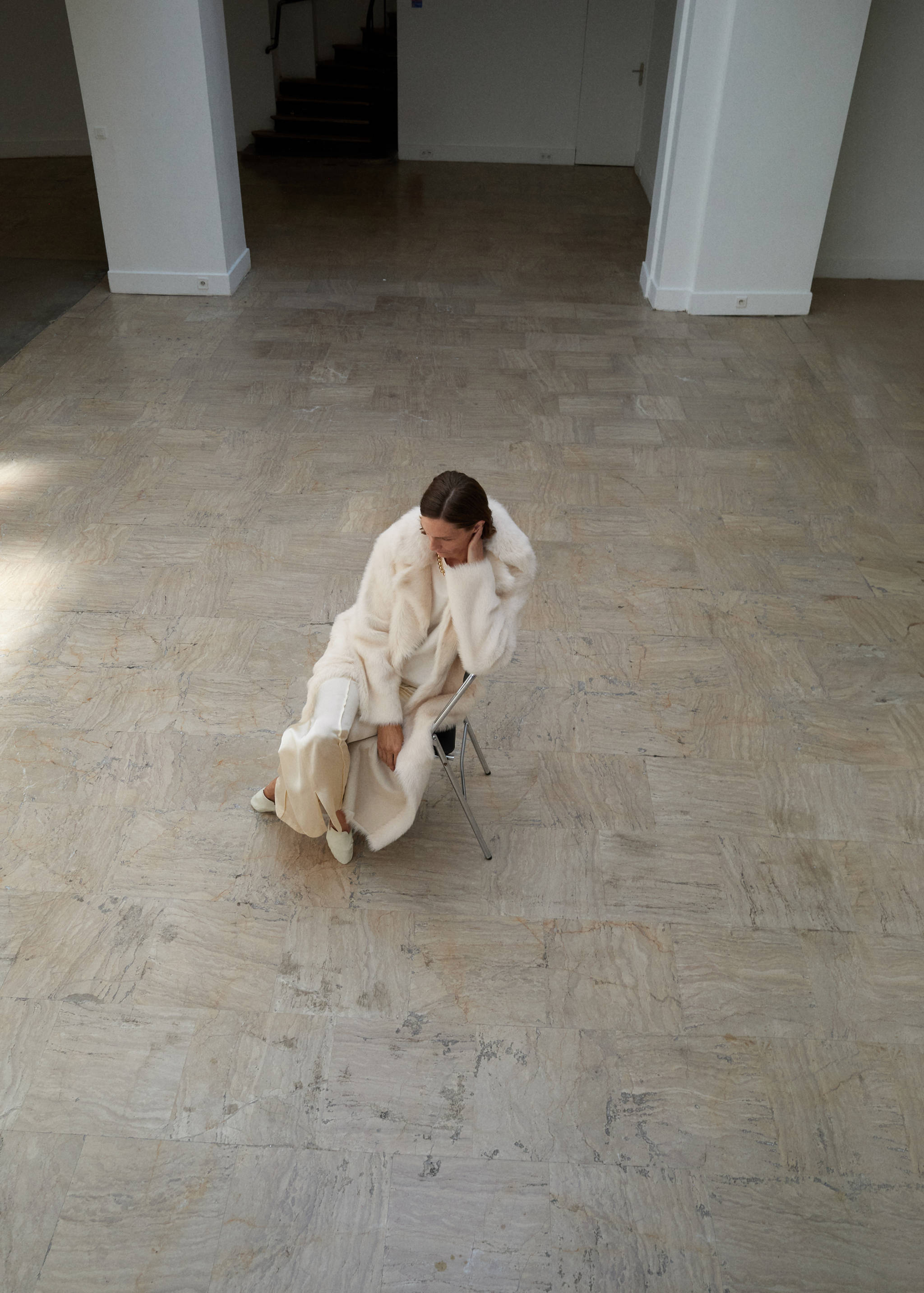 100%毛皮双面大衣 - null