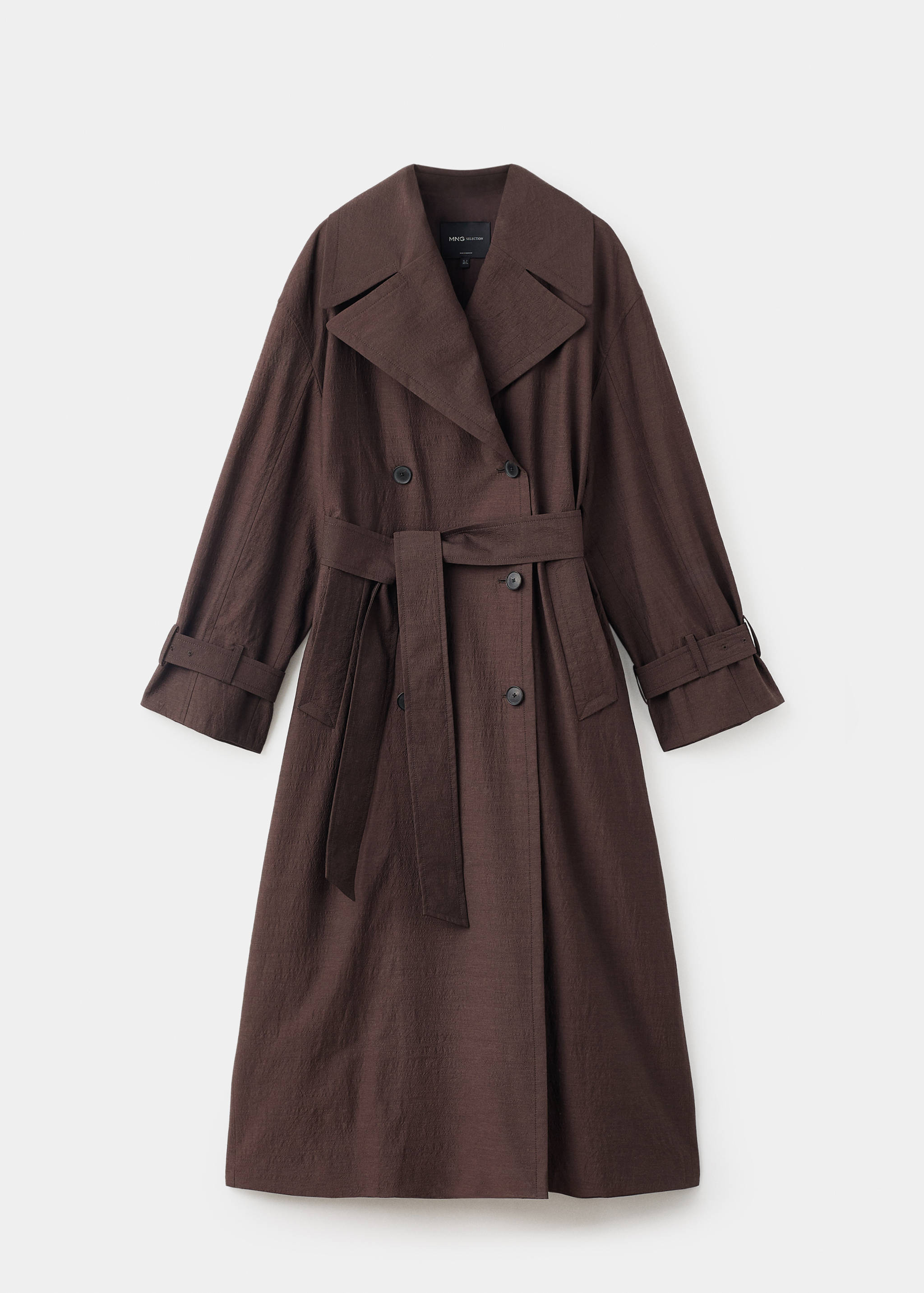Lange trenchcoat van scheerwol - Artikel zonder model
