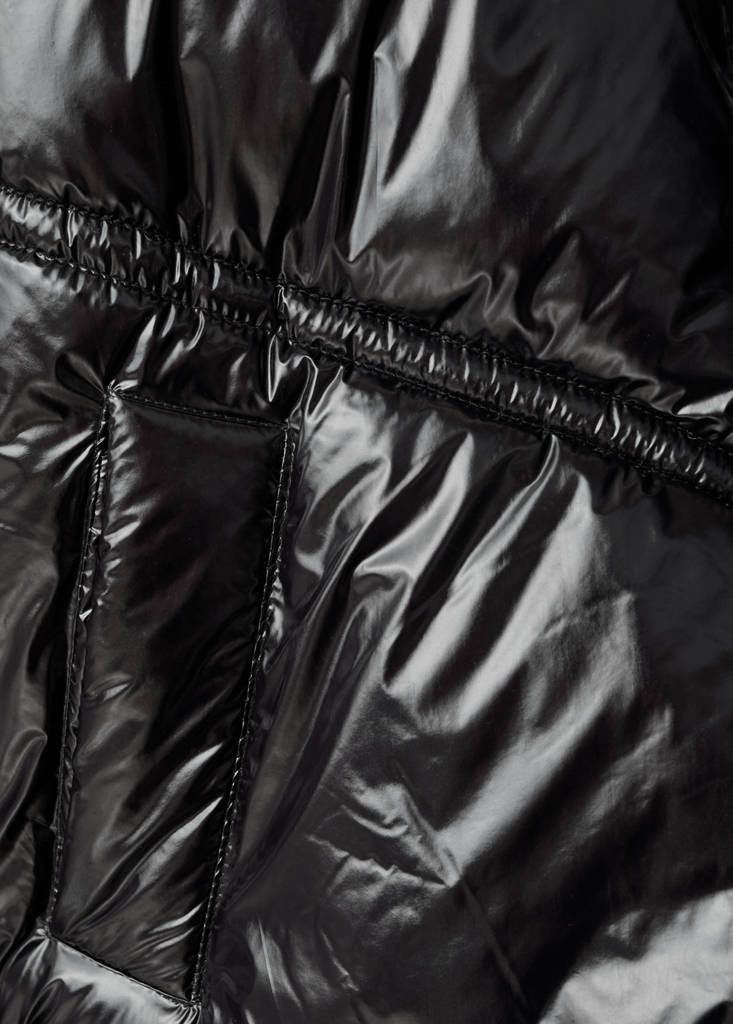 Shiny quilted anorak — Black