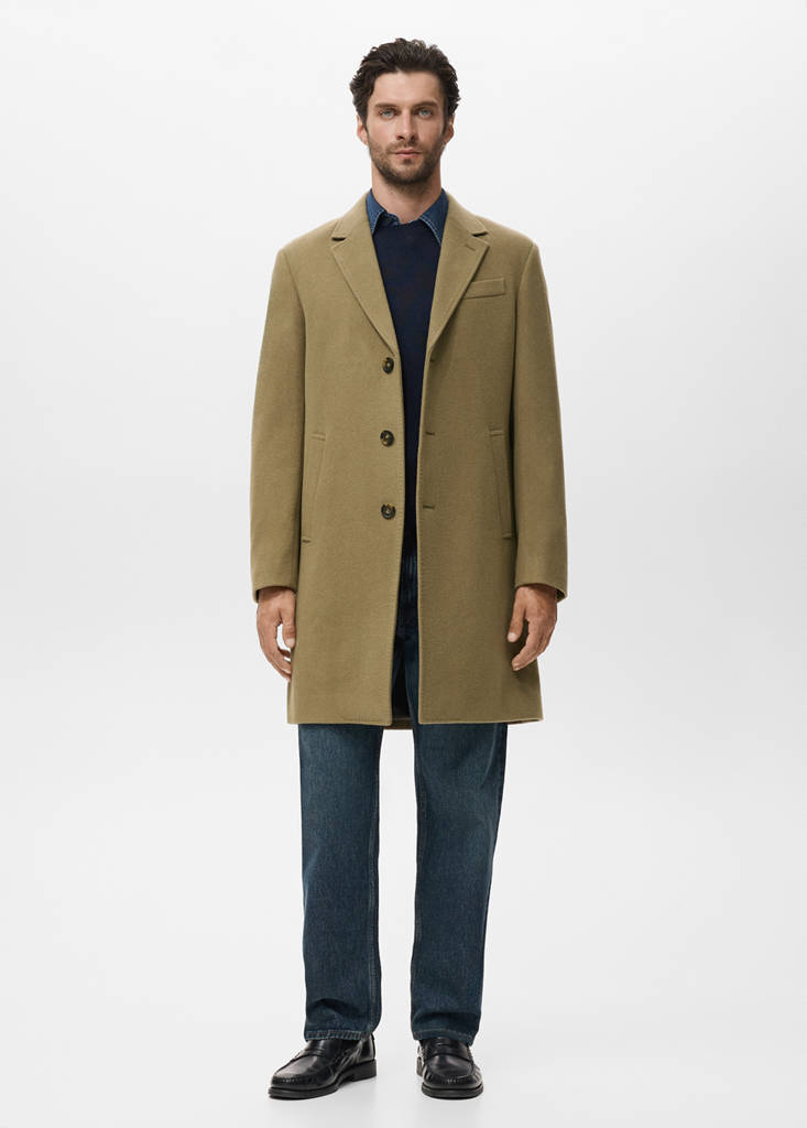 Long wool coat — Medium Brown
