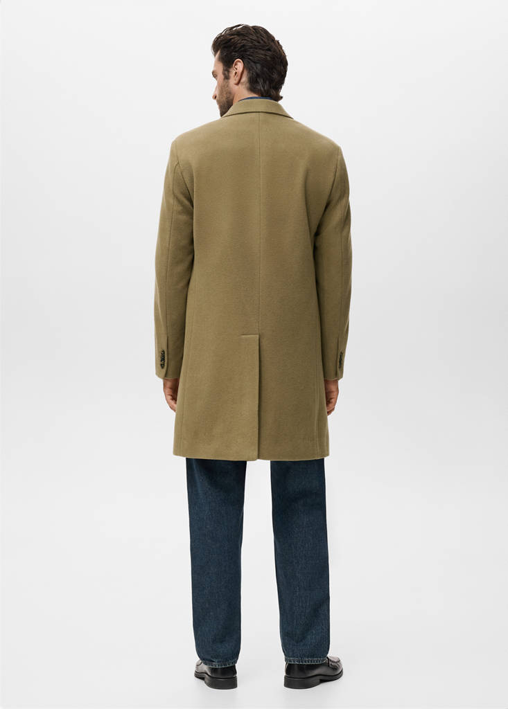 Long wool coat — Medium Brown