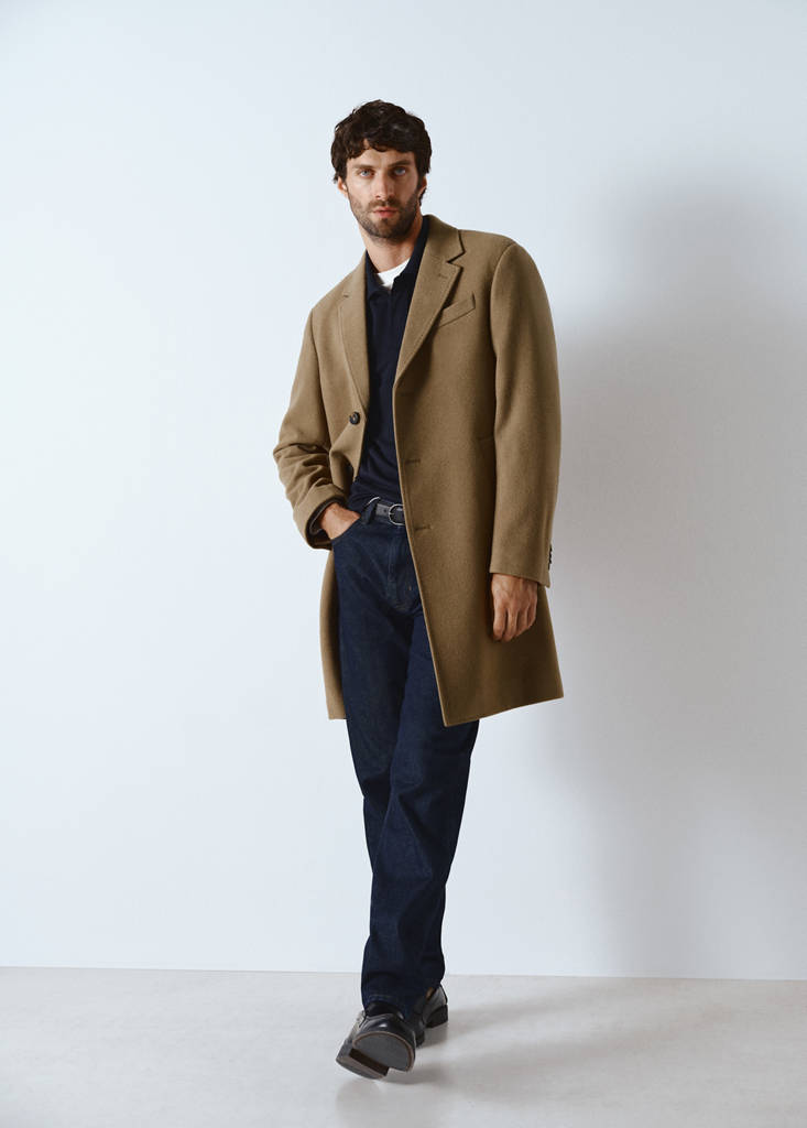 Long wool coat — Medium Brown