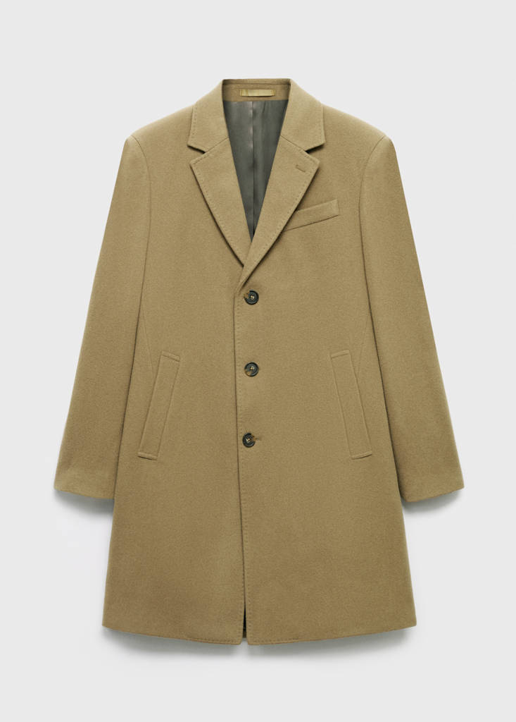 Long wool coat — Medium Brown