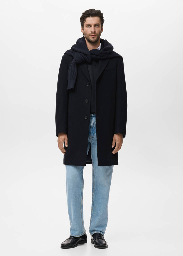 Long wool coat — Navy