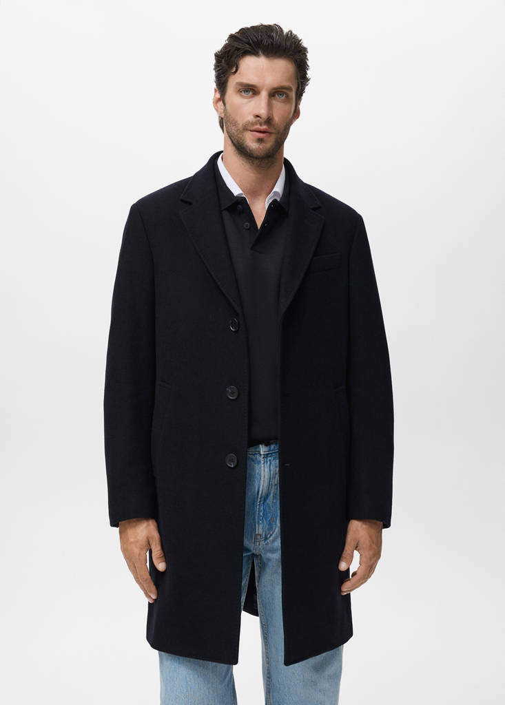 Long wool coat — Navy