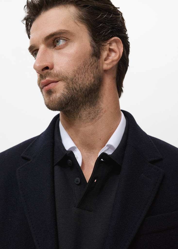 Long wool coat — Navy