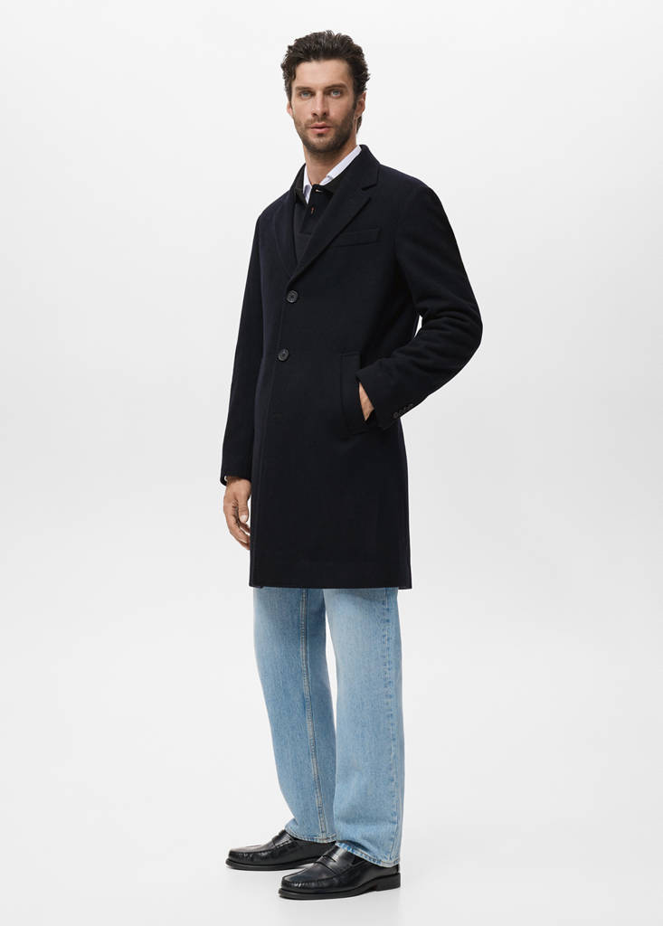 Long wool coat — Navy