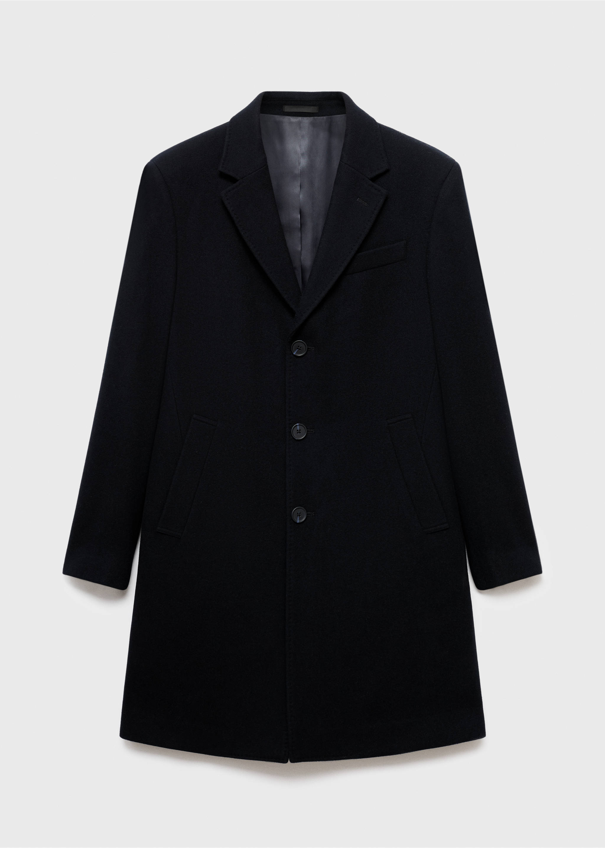 Long wool coat - Article without model, Navy. Ref: 17086720-00.