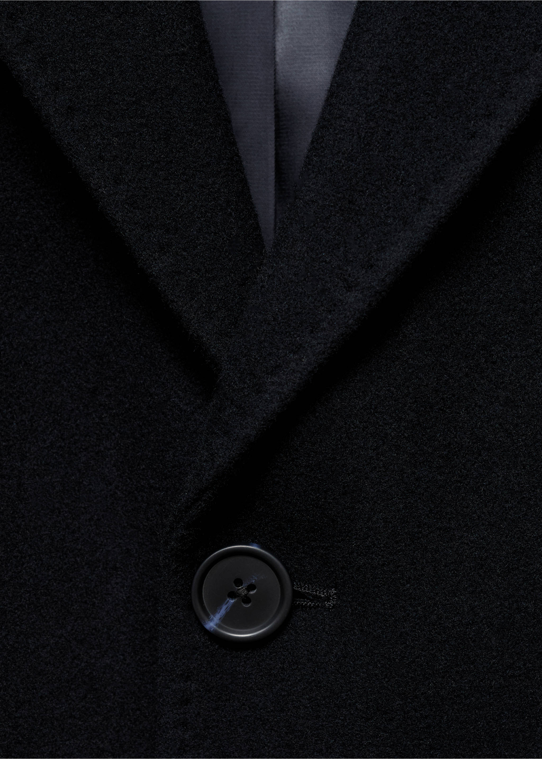 Long wool coat - Details of the article 8, Navy. Ref: 17086720-00.