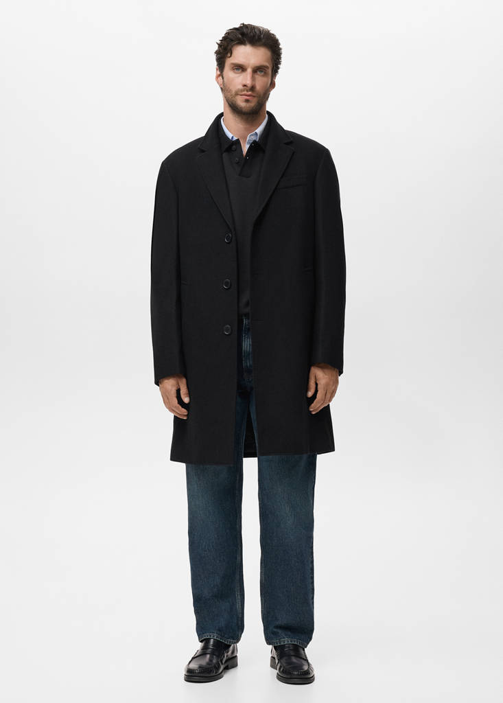 Long wool coat — Black