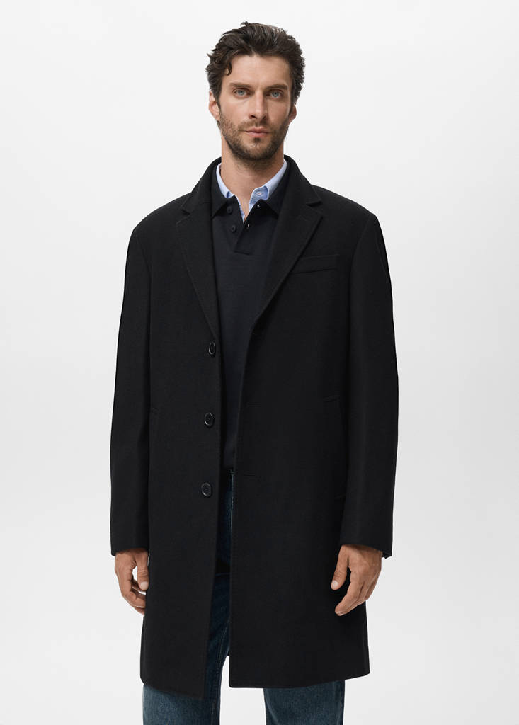 Long wool coat — Black