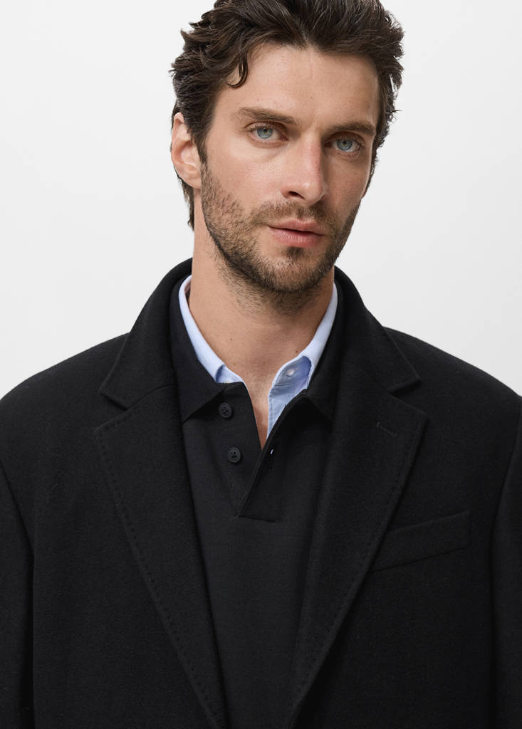 Long wool coat — Black