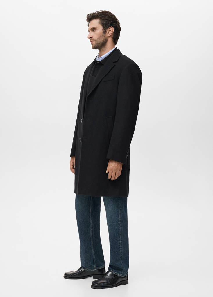 Long wool coat — Black