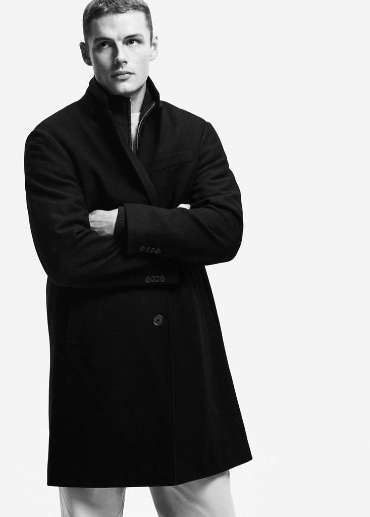 Long wool coat — Black