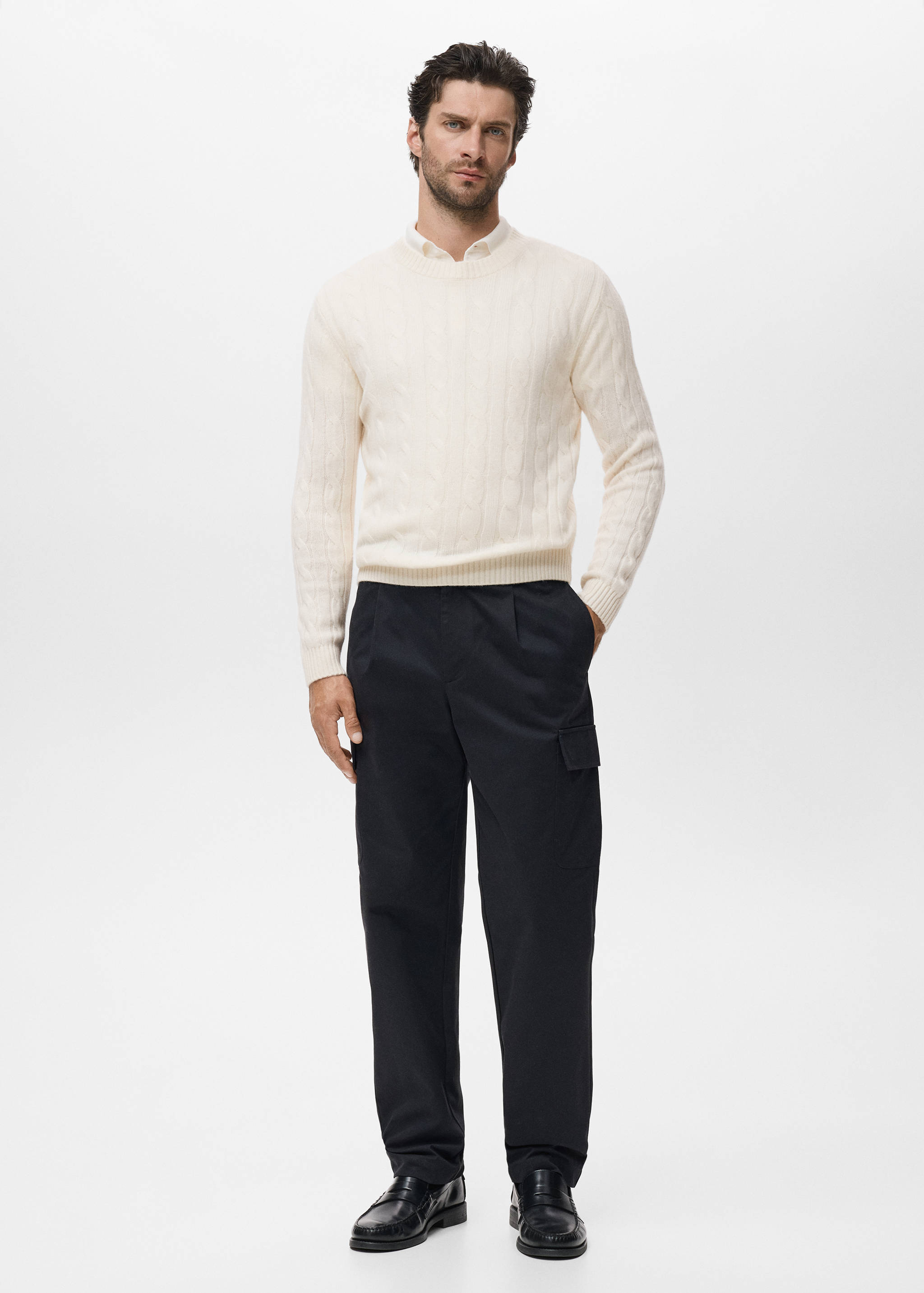 100% wool braided sweater - General plane