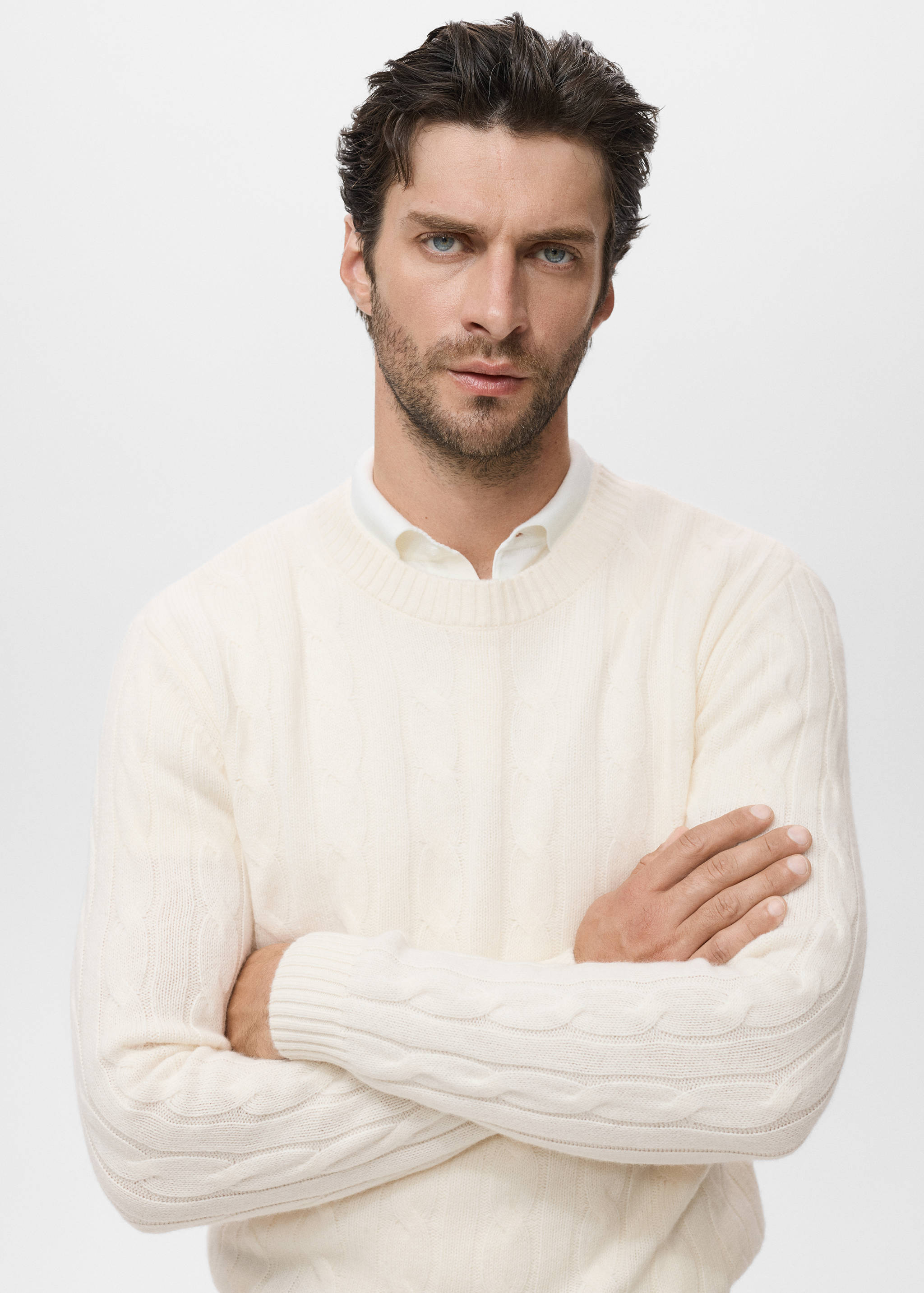 100% wool braided sweater - Details of the article 1