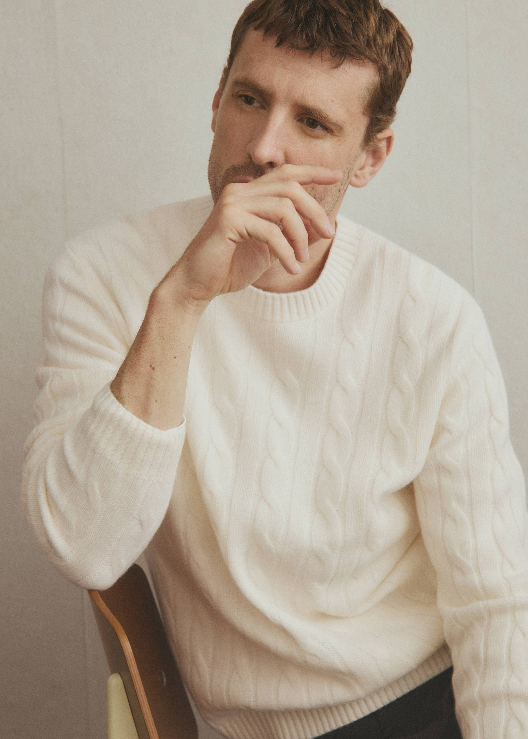 100% wool braided sweater - Details of the article 3