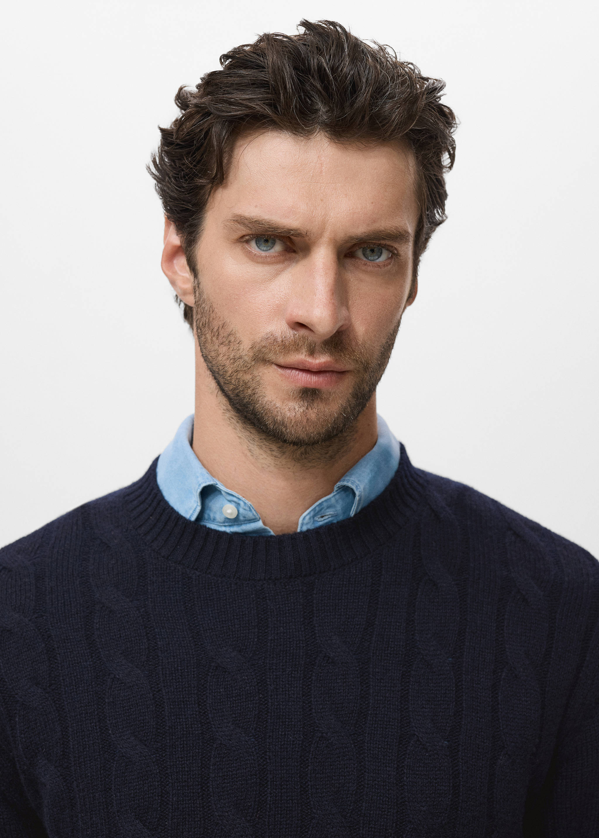 100% wool braided sweater - Details of the article 1